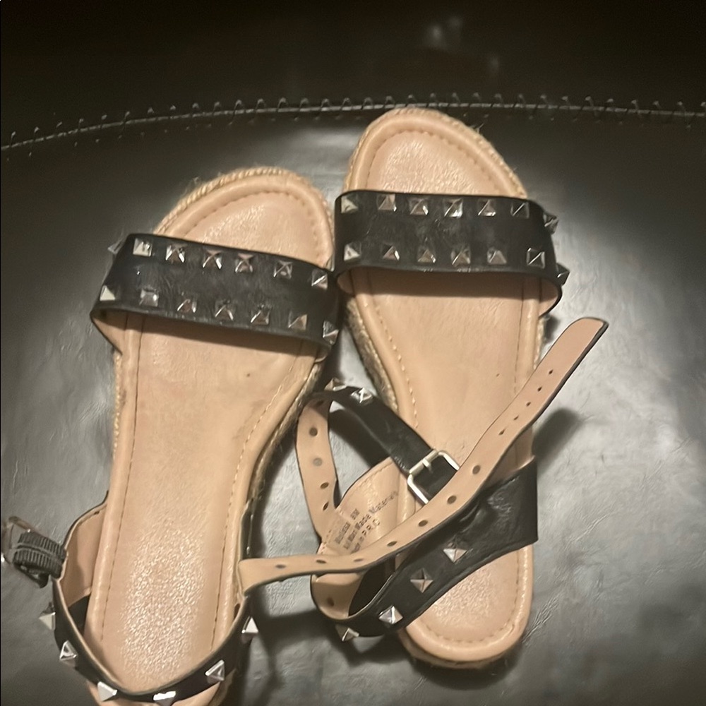 Studded Black Sandals